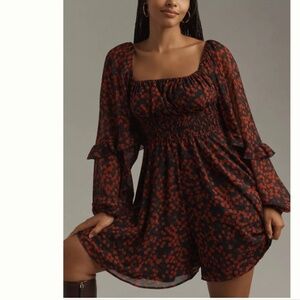 NWT Anthropologie x Hutch Flounce Long Sleeve Floral Romper